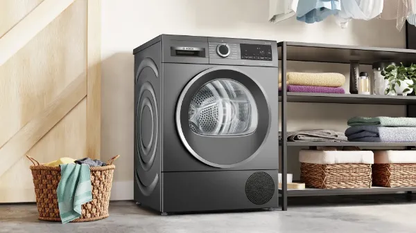 Bosch WQG245R2GB Series 6 9kg Heat Pump Tumble Dryer in Cast Iron Grey