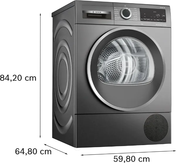Bosch WQG245R2GB Series 6 9kg Heat Pump Tumble Dryer in Cast Iron Grey