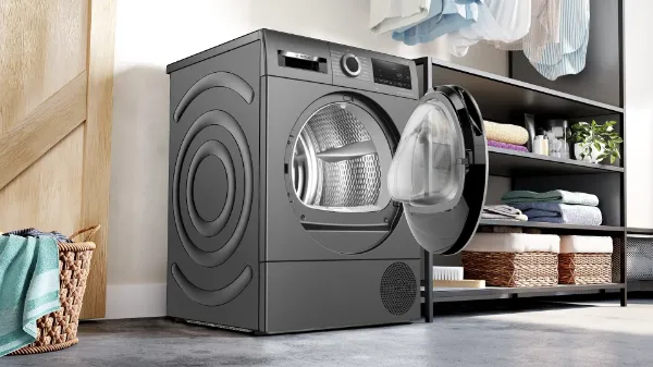 Bosch WQG245R2GB Series 6 9kg Heat Pump Tumble Dryer in Cast Iron Grey