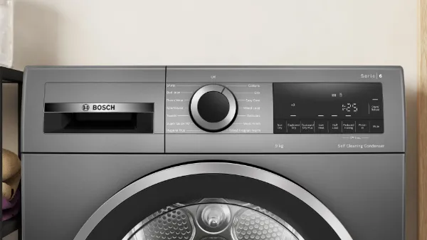 Bosch WQG245R2GB Series 6 9kg Heat Pump Tumble Dryer in Cast Iron Grey