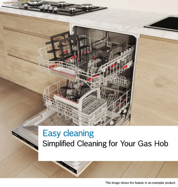 Bosch PPP6A6I40 Series 6 60 cm Gas Hob in Black Tempered Glass