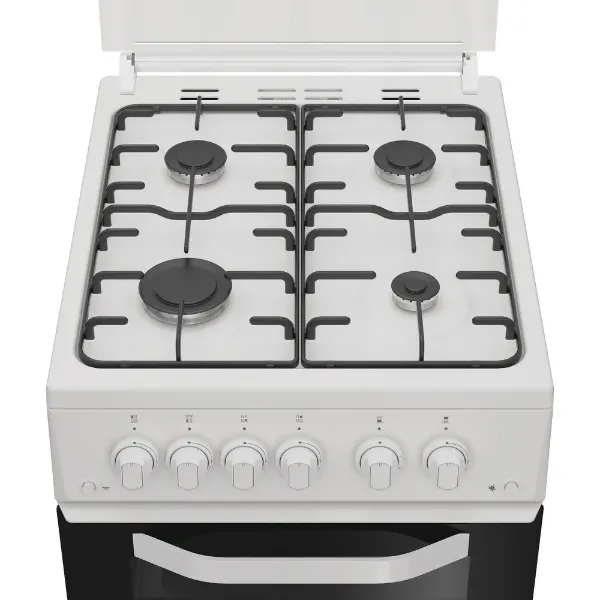 Hotpoint HTG5GCWL 50cm Gas Twin Cooker with Glass Lid in White