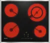 Miele KM6520FR 60cm 4 Zone Ceramic Hob in Black with Stainless Steel Trim