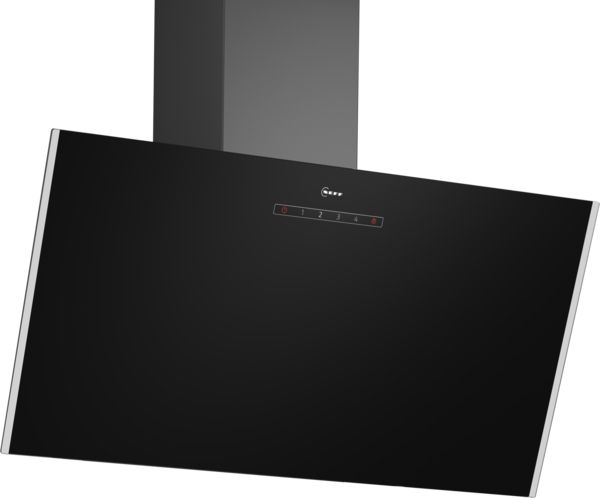 Neff D83IDK1S0B 80cm Wall-Mounted Cooker Hood in Black and Clear Glass