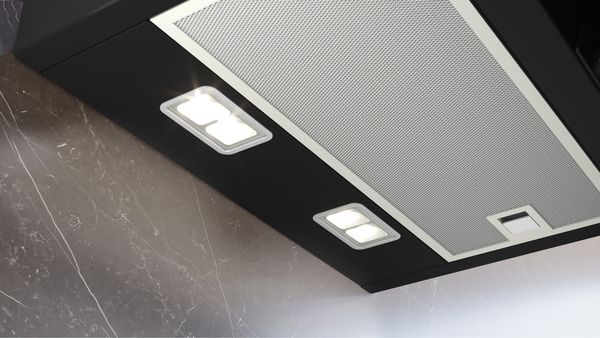 Siemens LC67KFN60B 60cm iQ300 Wall-mounted Cooker Hood in Clear Glass and Black