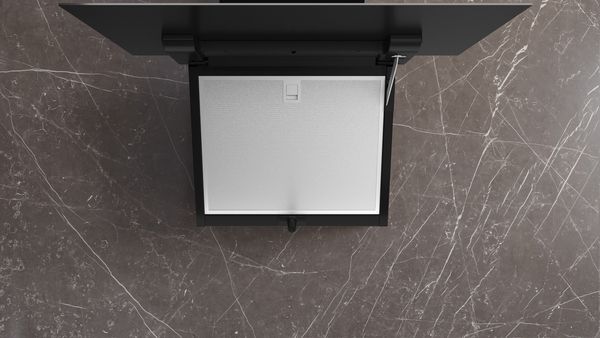 Siemens LC67KFN60B 60cm iQ300 Wall-mounted Cooker Hood in Clear Glass and Black