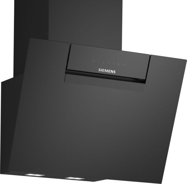 Siemens LC67KFN60B 60cm iQ300 Wall-mounted Cooker Hood in Clear Glass and Black