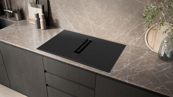 Siemens ED851HQ26E 80cm Induction Hob with Integrated Ventilation System in Black