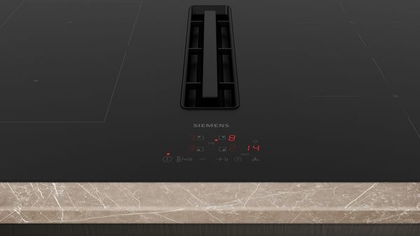 Siemens ED811BS16E 80cm Induction Hob with Integrated Ventilation System in Black