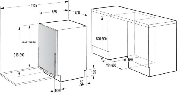 Hisense HV663A60UK Full-Size Fully Integrated Dishwasher - 16 Place Settings