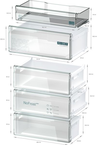 Siemens KG49NXIDF Freestanding Fridge Freezer in Brushed Steel anti-fingerprint