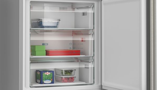 Siemens KG49NXIDF Freestanding Fridge Freezer in Brushed Steel anti-fingerprint