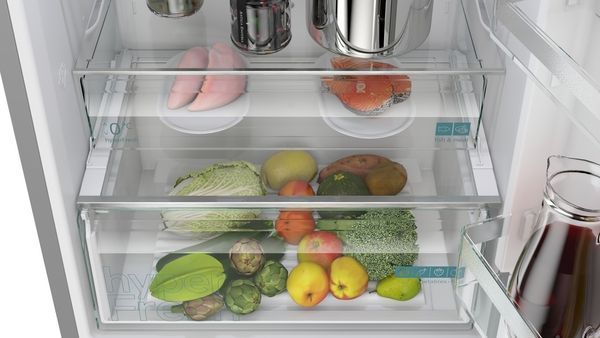 Siemens KG49NXIDF Freestanding Fridge Freezer in Brushed Steel anti-fingerprint