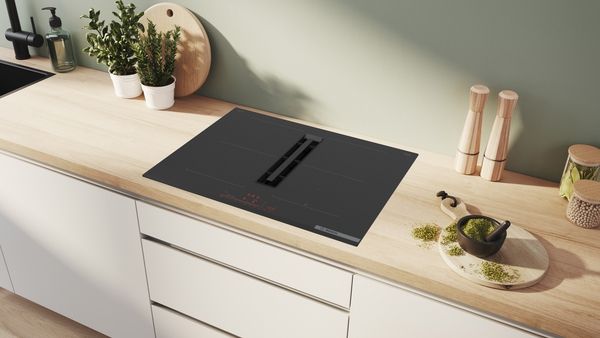 Bosch PVQ731H26E Induction hob with integrated ventilation system Black