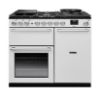 Rangemaster 16391 Nexus 100 Dual Fuel Range Cooker in White with Chrome Trim - NEX100DFPWHT/CM1