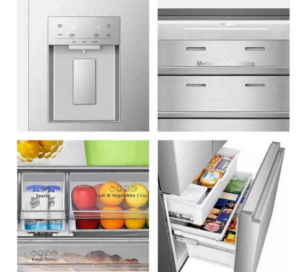 Hisense RF815N4SESE Total No Frost Plumbed American Fridge Freezer - Silver