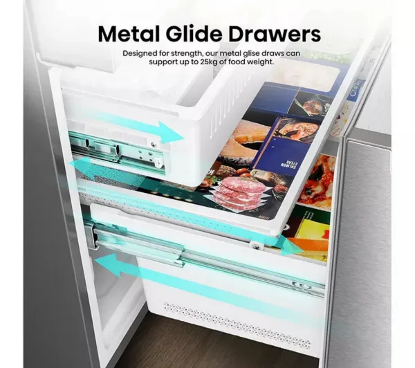 Hisense RF815N4SESE Total No Frost Plumbed American Fridge Freezer - Silver