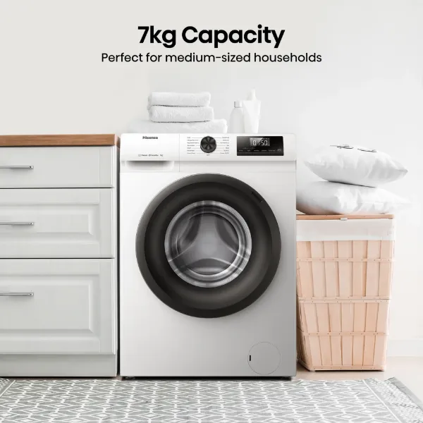 Hisense WF1Q7021BW 7kg 1200 Spin, Steam Washing Machine - White 