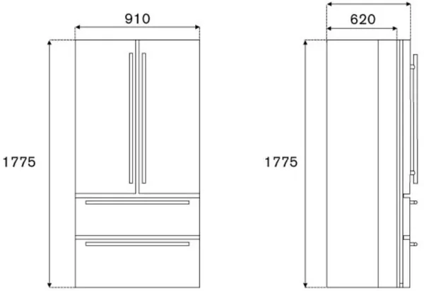 Bertazzoni REF904FFNXTC French Door Freestanding Fridge Freezer with 2 freezer Drawers in Stainless Stee
