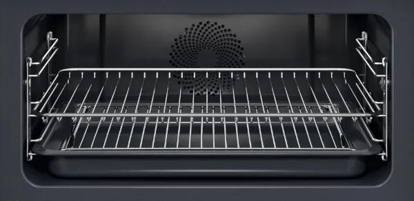 AEG GK6NK40FB 59.5cm Compact Combi Microwave Oven - Gloss Black with Steel Trim