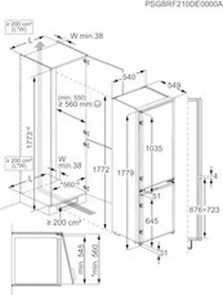 AEG NSC6L18ZES 54.6cm 70/30 Built In Low Frost Fridge Freezer