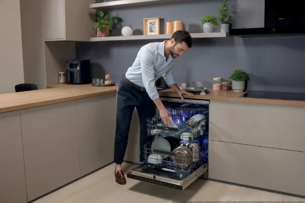 Haier XF 6B2M3BX-80 Dishwasher - Silver - 16 Place Settings