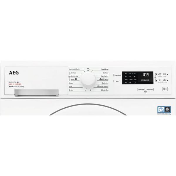 AEG LWX60746B 6000 Wash-to-Dry 7kg 4kg Washer Dryer 1400rpm White_Control Panel Close Up