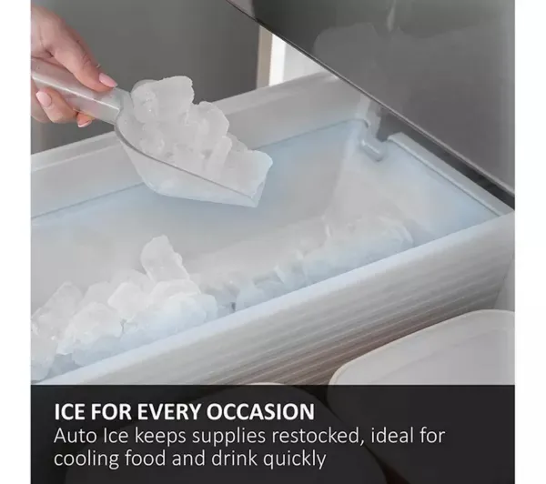 Haier HFR79F19DFGB  No Frost Multi-Door Fridge Freezer - Glass Inox Look