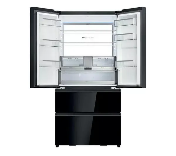 Haier HFR79F19DFGB  No Frost Multi-Door Fridge Freezer - Glass Inox Look
