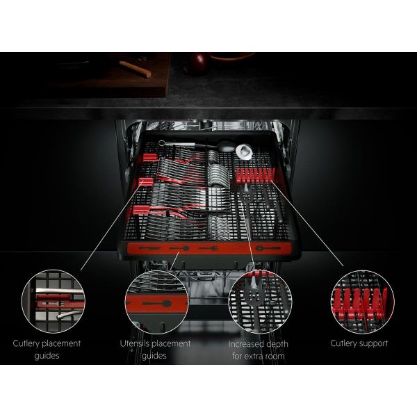 AEG FFB93807PM 9000 ComfortLift® Full Size Dishwasher Stainless Steel_Interior Rack Layout