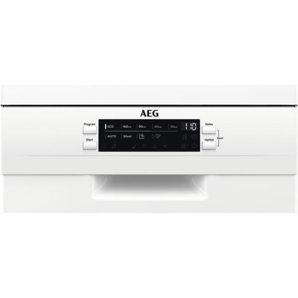 AEG FFB62417ZW 6000 SatelliteClean® 9 Place Setting Slimline Freestanding Dishwasher White_Control Panel Close Up
