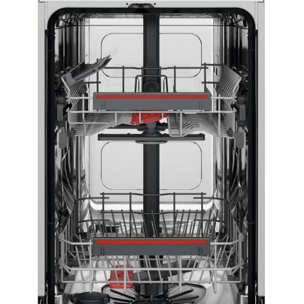 AEG FFB62417ZW 6000 SatelliteClean® 9 Place Setting Slimline Freestanding Dishwasher White_Open Front View