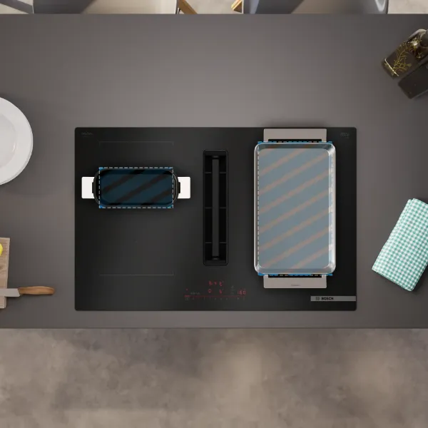 Bosch PVQ81AH26E 80cm Induction Hob with Integrated Ventilation - Matt Black