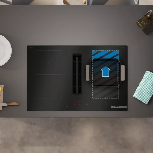 Bosch PVQ81AH26E 80cm Induction Hob with Integrated Ventilation - Matt Black