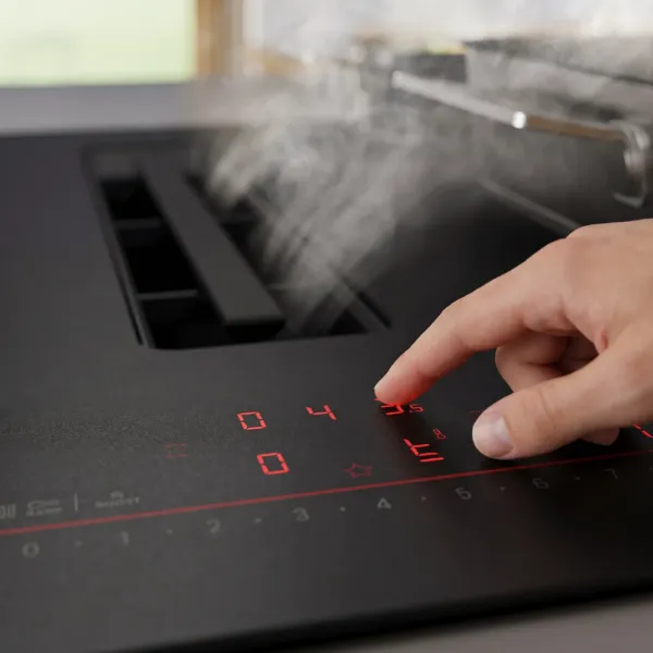 Bosch PVQ81AH26E 80cm Induction Hob with Integrated Ventilation - Matt Black