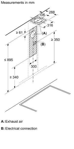 Bosch DWB95CC60B Series 4 90 cm Wall-mounted Cooker Hood in Matt Black 