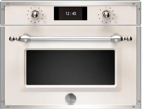 Bertazzoni F457HERVTAX Heritage Series TFT 45cm Built-In Combi Steam Oven in Ivory/Chrome