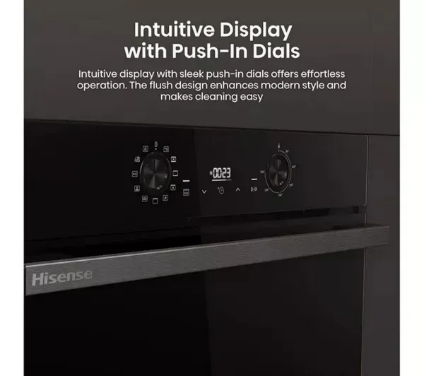 Hisense BI622ABPGUK  Built In Electric Single Steam, Plug & Play Oven - Jet Black