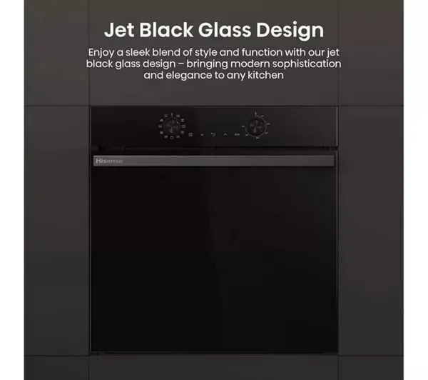 Hisense BI622ABPGUK  Built In Electric Single Steam, Plug & Play Oven - Jet Black