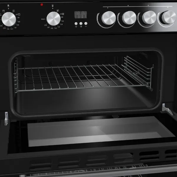Hisense HDE3211BBUK 60cm Double Oven Electric Cooker with Ceramic Hob - Black