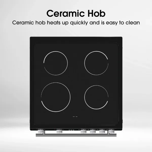 Hisense HDE3211BBUK 60cm Double Oven Electric Cooker with Ceramic Hob - Black
