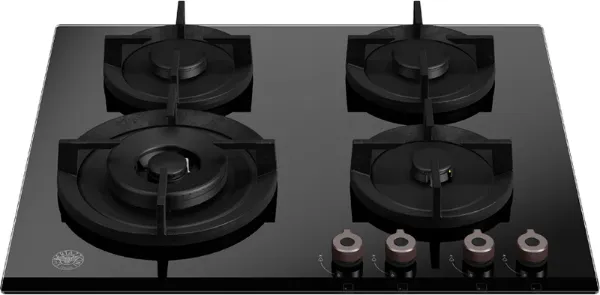 Bertazzoni P604LPROGNE Professional Series 60cm 4 Burner with Wok Burner Gas Hob in Black Glass