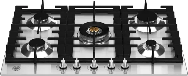 Bertazzoni P755CMODX Modern Series 75cm 5 Burner with Wok Burner Gas Hob in Stainless Steel