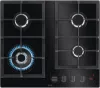 AEG HKB64450NB 8000 FlameLight 60cm Gas On Glass Hob Black_Front View