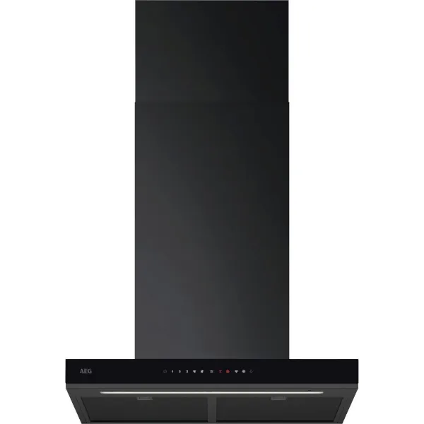 AEG GB87D61CB 8000 AuroraTech Wall Mounted Cooker Hood Black_Front View