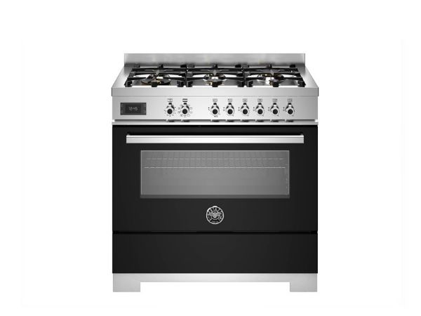 Bertazzoni PRO96L1ENET2 Professional 90cm Single Dual Fuel Range Cooker in Black