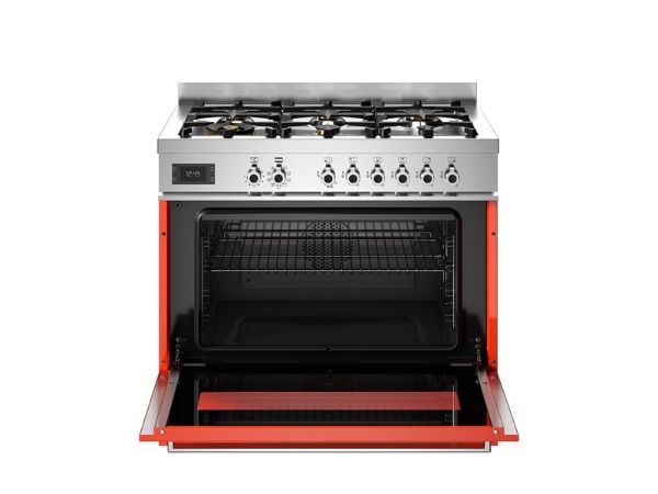 Bertazzoni PRO96L1EART2 Professional 90cm Single Dual Fuel Range Cooker in Orange