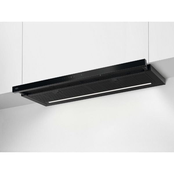 AEG GDP869PB 7000 SilenceTech Telescopic Cooker Hood Black_Installed Kitchen View