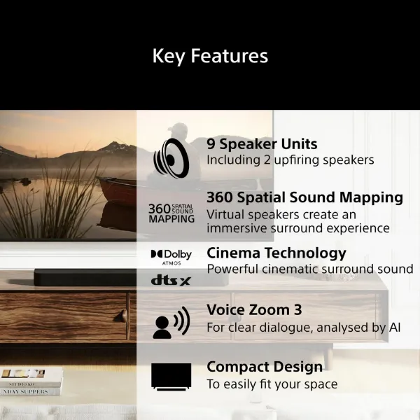Sony HTA7100.CEK BRAVIA Theatre Bar 7 Dolby Atmos Soundbar - Black_features