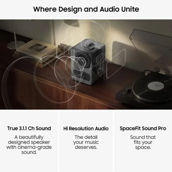 Samsung HW-LS70H/XU Multi-Directional Music Studio 7 WiFi-Bluetooth Wireless Speaker - Black_audio